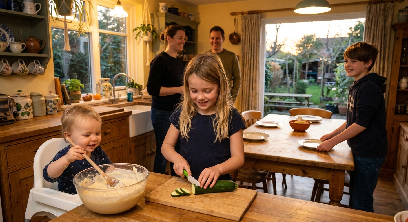 Tiny Helpers, Big Hearts: Age-by-Age Ways Kids Can Join You in the Kitchen and at the Table